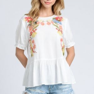Blusa blanca bordada