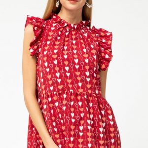 Blusa vino con corazones