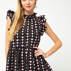 Blusa corazones negra
