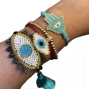 Pulsera Miyuki ojo turco grande