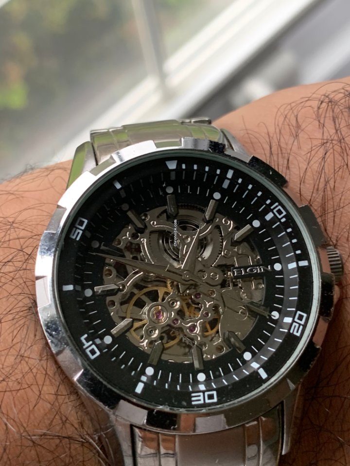 Reloj ELGIN Skeleton Automatic de acero inoxidable para hombre - Imagen 5