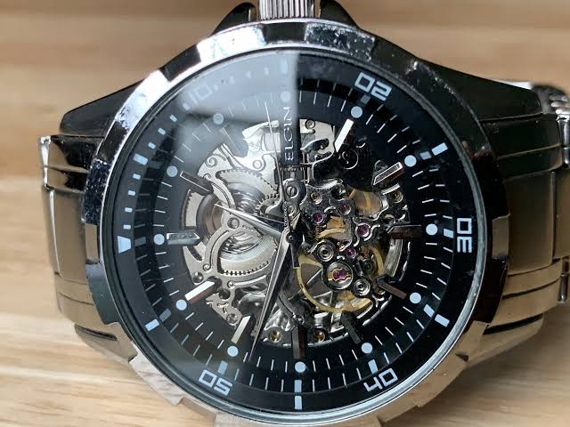Reloj ELGIN Skeleton Automatic de acero inoxidable para hombre - Imagen 3