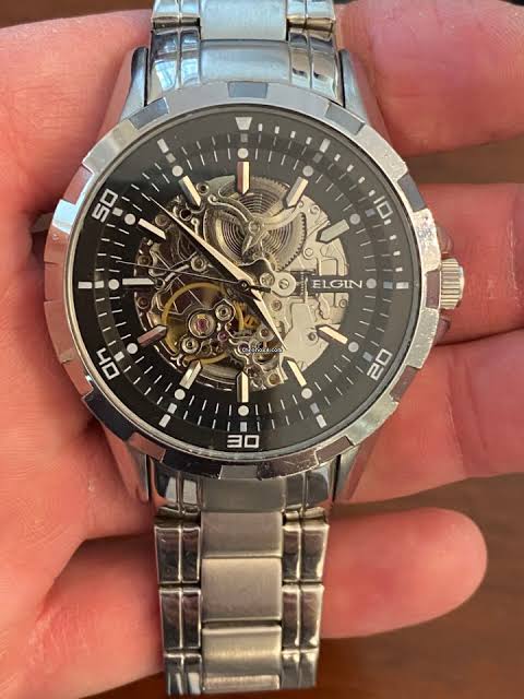 Reloj ELGIN Skeleton Automatic de acero inoxidable para hombre - Imagen 4