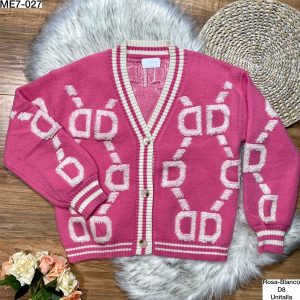 Cardigan Sol rosa con blanco
