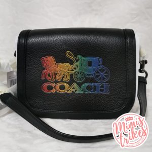 Coach crossbody carruaje negra en piel