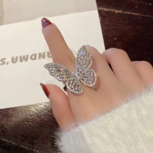 Anillo mariposa circonias blanca