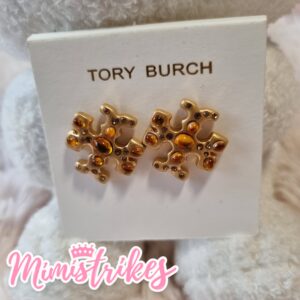 Tory Burch Aretes logo con pedreria