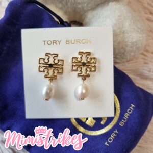 Tory Burch Aretes con perla