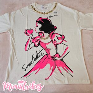 Playera Blanca Nieves neon