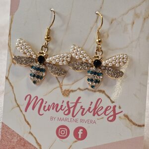 Aretes abeja colgantes