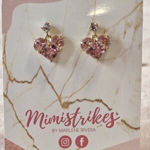 Aretes corazón de cristal