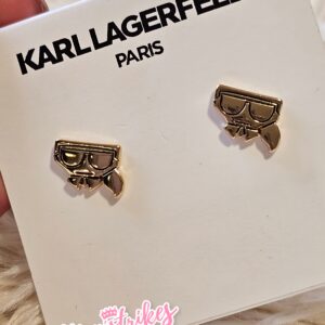 Aretes Karl Lagerfeld plateados