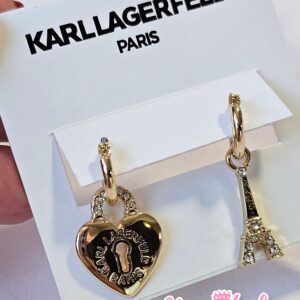 Aretes Karl Lagerfeld torre y corazon