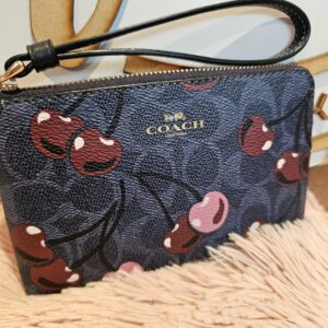 Coach Wristlet cerezas azul
