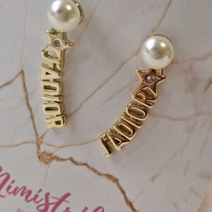 Aretes largos perla