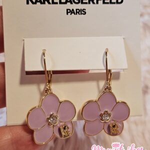 Karl Lagerfeld aretes flor lila