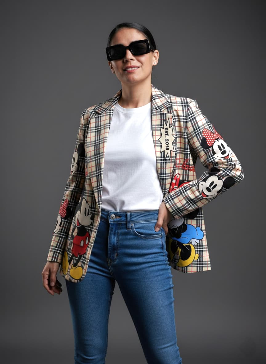 Blazer - Saco mickey & Minnie cuadritos unitalla - Imagen 2