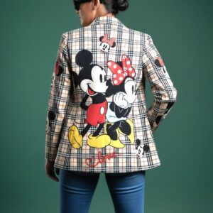 Blazer - Saco mickey & Minnie cuadritos unitalla