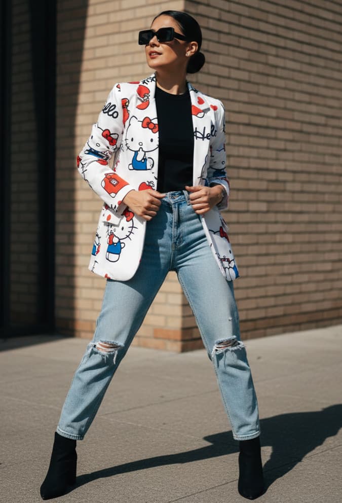 Blazer - Saco hello kitty manzanita unitalla