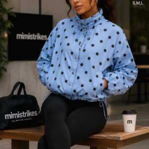 Bomber Jacket Lunares azul