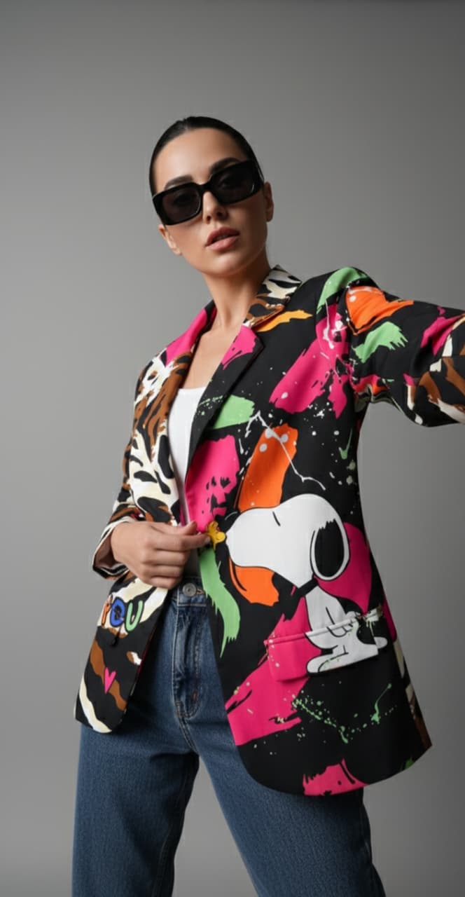 Blazer - Saco multicolor negro unit