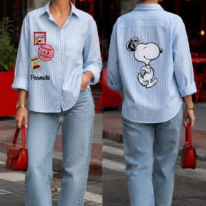 Blusa Snoopy parches azul unitalla