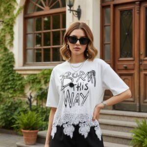 Playera Born this way - blanca