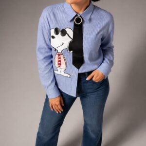 Blusa snoopy corbatero azul
